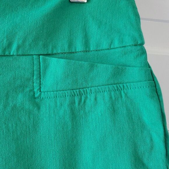 ZAC & RACHEL BRIGHT GREEN CAPRI CROPPED PANTS SIZE 8 PULL ON ELASTIC - Picture 2 of 5